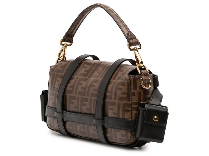 Fendi Braune Zucca Lackstoff Käfig Baguette - Ansicht 2