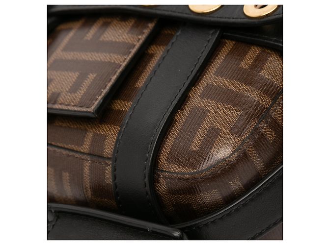 Fendi Braune Zucca Lackstoff Käfig Baguette - Ansicht 7