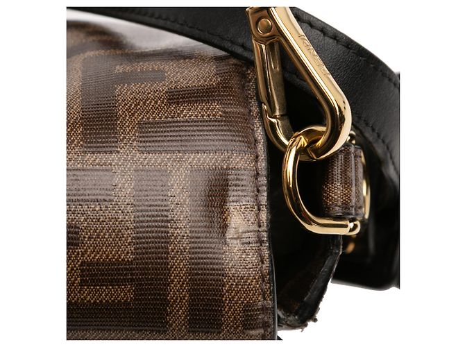 Fendi Braune Zucca Lackstoff Käfig Baguette - Ansicht 8