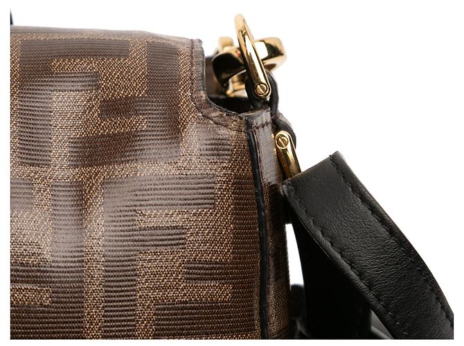 Fendi Braune Zucca Lackstoff Käfig Baguette - Ansicht 9