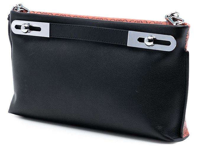 LOEWE Borsa Missy in pelle Anagram Repeat arancione piccola - vista 2