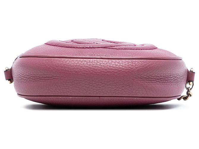Gucci Mini Soho in pelle di vitello rosa con catena a tracolla - vista 3