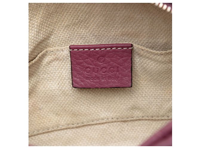 Gucci Mini Soho in pelle di vitello rosa con catena a tracolla - vista 5