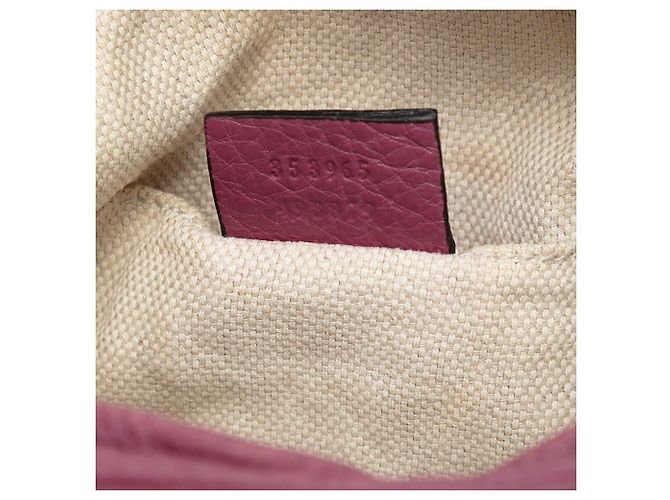 Gucci Mini Soho in pelle di vitello rosa con catena a tracolla - vista 6