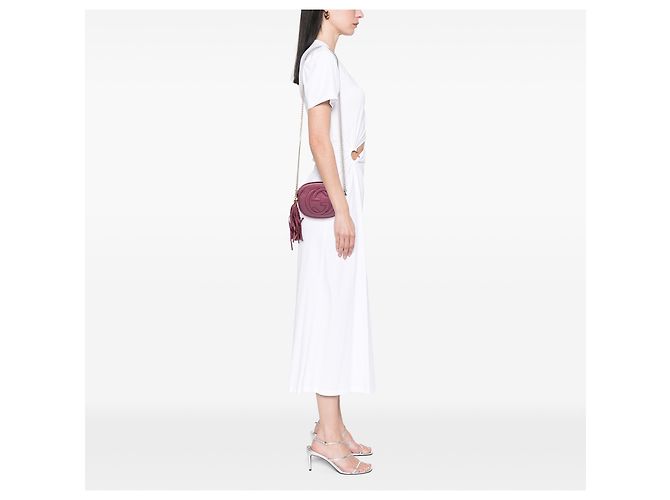 Gucci Mini Soho in pelle di vitello rosa con catena a tracolla - vista 7