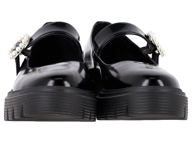 Stuart Weitzman Nolita Mary Janes con Piattaforma in Pelle Verniciata Nera Nero - vista 2