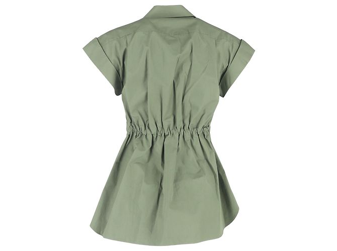 Camisa sin mangas con cinturón Alexander McQueen en algodón verde - vista 3