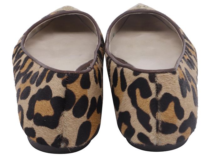 Bailarinas de punta afilada con estampado de leopardo Michael Kors en pelo de pony beige Castaño - vista 4