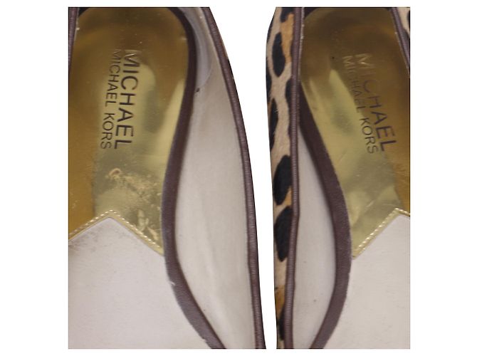 Bailarinas de punta afilada con estampado de leopardo Michael Kors en pelo de pony beige Castaño - vista 7