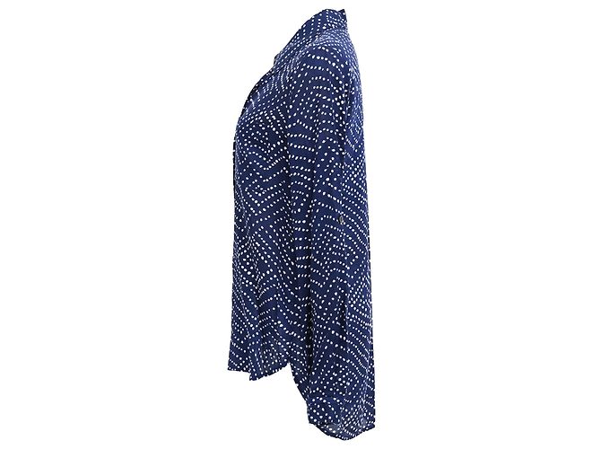 Camicia stampata Lorelei in seta blu di Diane von Furstenberg - vista 2