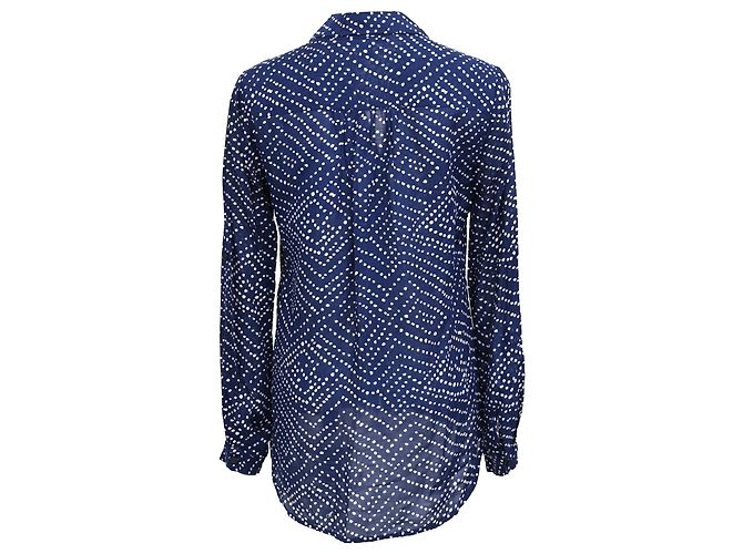 Camicia stampata Lorelei in seta blu di Diane von Furstenberg - vista 3