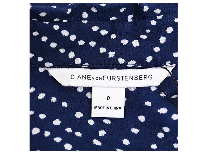 Camicia stampata Lorelei in seta blu di Diane von Furstenberg - vista 4