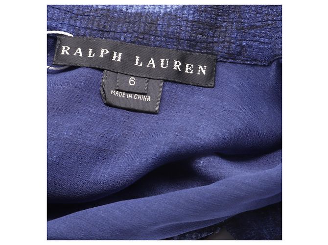 Falda Mini Circular Impresa Ralph Lauren en Seda Azul Marino - vista 4