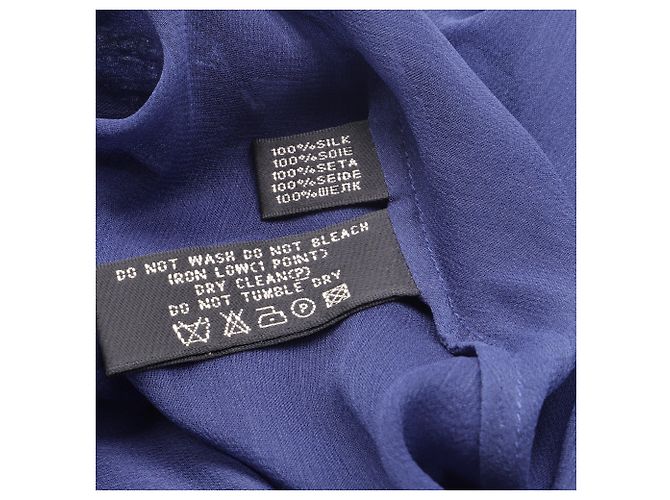 Falda Mini Circular Impresa Ralph Lauren en Seda Azul Marino - vista 5