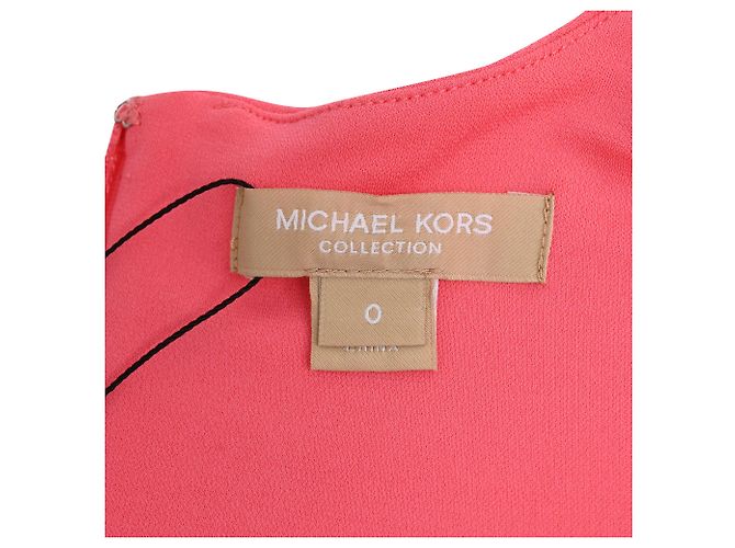 Abito midi in viscosa rosa con maniche corte e arricciature di Michael Kors Marrone - vista 4