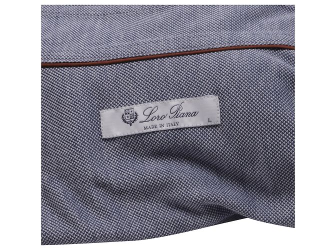 Loro Piana Button-Down Langarmhemd aus grauer Baumwolle - Ansicht 5