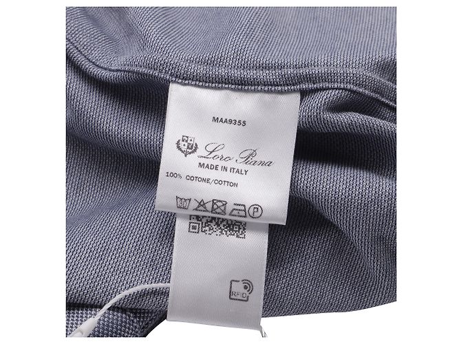 Loro Piana Button-Down Langarmhemd aus grauer Baumwolle - Ansicht 6