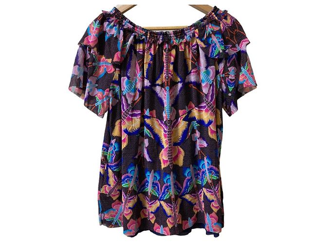 Autre Marque Blusa de Power Net con estampado de mariposa de Vivienne Tam Multicolor - vista 2