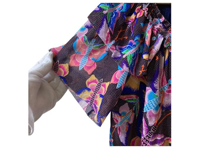 Autre Marque Blusa de Power Net con estampado de mariposa de Vivienne Tam Multicolor - vista 4