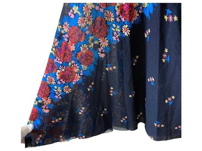 Autre Marque Falda de red con estampado floral Vivienne Tam Azul - vista 3