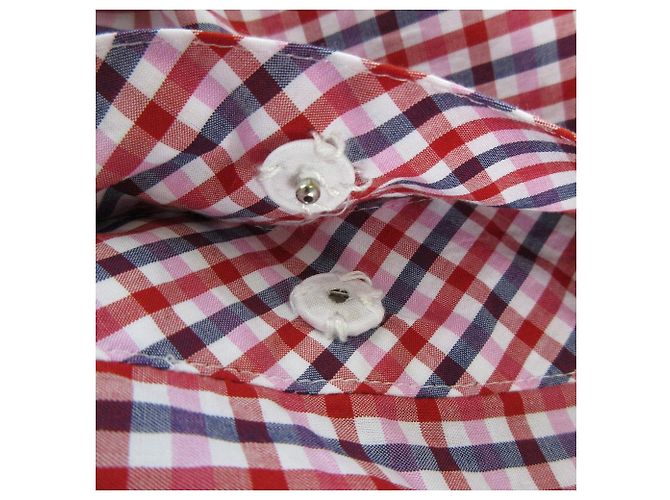 Autre Marque Yorkland Karo Langarmhemd Kleid Weiß Rot Marineblau - Ansicht 6