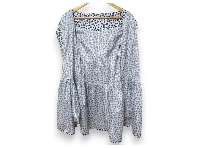Autre Marque Abrigo de primavera con capucha y estampado TO BE CHIC Blanco Azul marino - vista 3