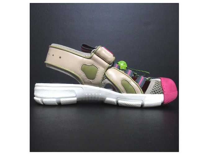 Sandali in rete Velcro Gucci Multicolore Beige - vista 3