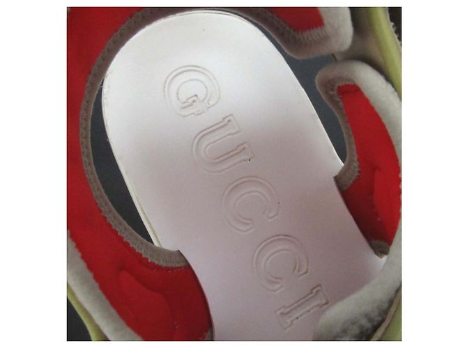 Sandali in rete Velcro Gucci Multicolore Beige - vista 6