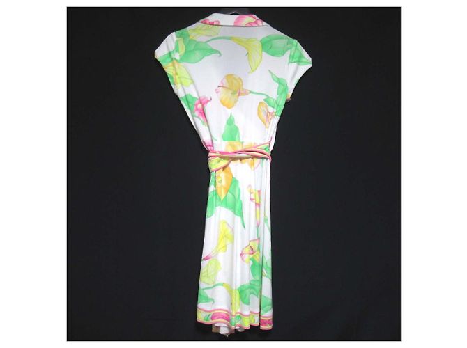 Autre Marque Blumenmusterkleid LEONARD FASHION Weiß - Ansicht 2