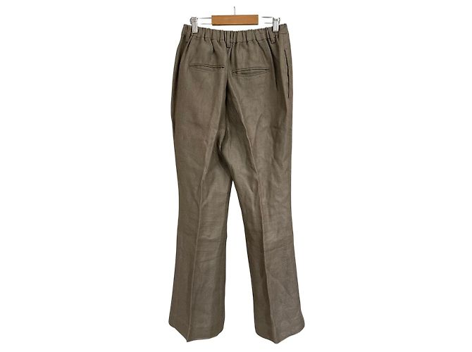 Autre Marque Leinenhose Col Pierrot Beige - Ansicht 2