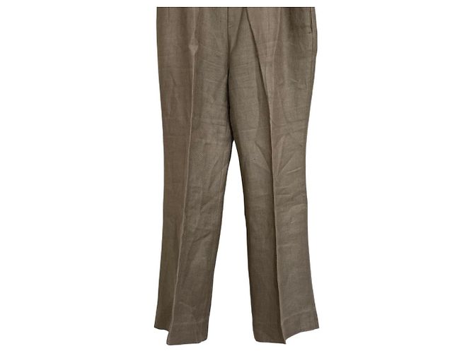 Autre Marque Leinenhose Col Pierrot Beige - Ansicht 4