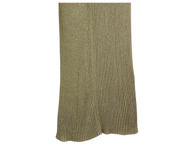 Autre Marque Lange Strickrock aus laminiertem Mischfarben ebure Golden - Ansicht 4