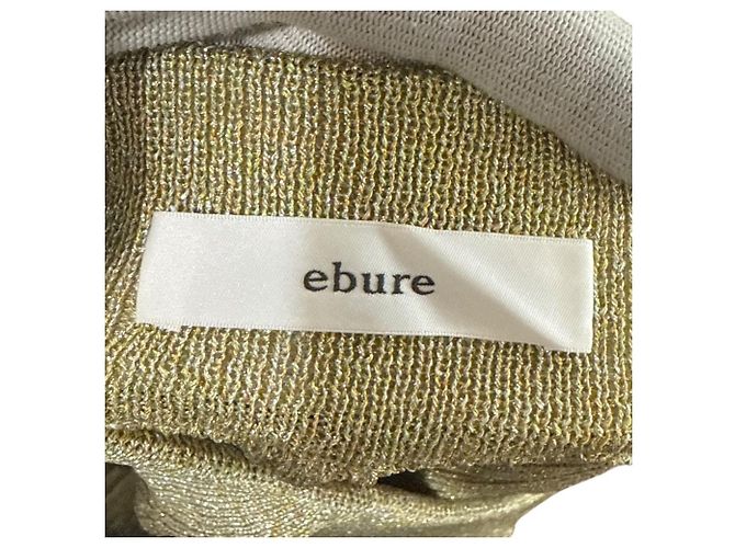 Autre Marque Lange Strickrock aus laminiertem Mischfarben ebure Golden - Ansicht 5