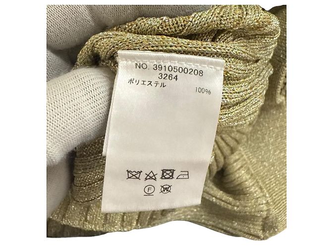 Autre Marque Lange Strickrock aus laminiertem Mischfarben ebure Golden - Ansicht 6