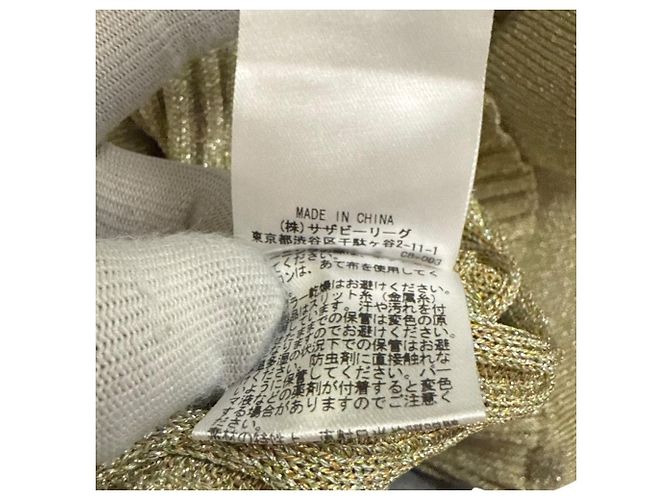 Autre Marque Lange Strickrock aus laminiertem Mischfarben ebure Golden - Ansicht 7