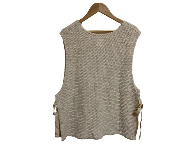 Autre Marque Gilet in maglia di garza POPCORN RASCHEL Beige - vista 2
