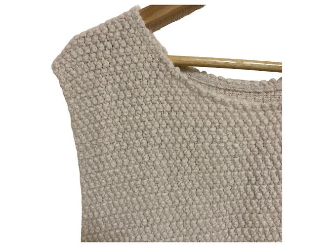 Autre Marque Gilet in maglia di garza POPCORN RASCHEL Beige - vista 3