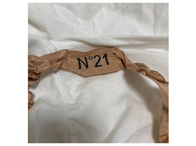 Autre Marque Haut asymétrique à manches courtes N21 Blanc - vue 4