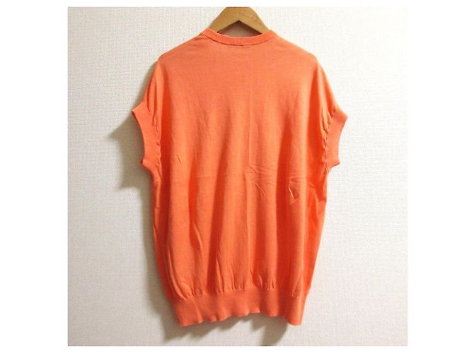 Autre Marque Top in cotone senza maniche a maglia Drawer Arancione - vista 3