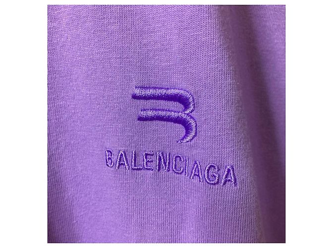 Everyday Camiseta de algodón con logo bordado de Balenciaga Púrpura - vista 3