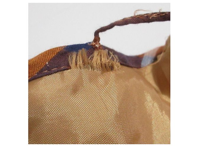 Autre Marque Uhr Check Kleid Braun Weiß Blau Orange - Ansicht 15