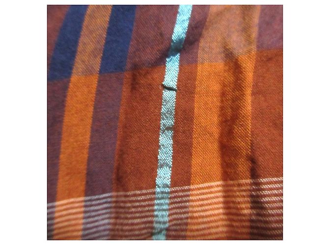 Autre Marque Uhr Check Kleid Braun Weiß Blau Orange - Ansicht 2