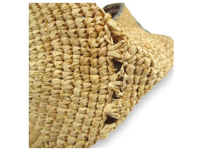 Autre Marque Genten Häkel-Raffia-Handtasche Beige - Ansicht 11