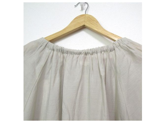 Autre Marque SEEALL GATHER DRESS Silk Blend Dress Beige - view 6