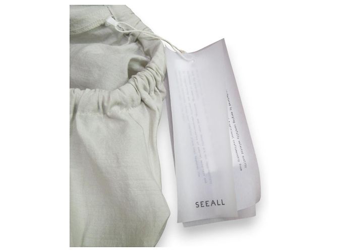 Autre Marque SEEALL GATHER DRESS Silk Blend Dress Beige - view 7