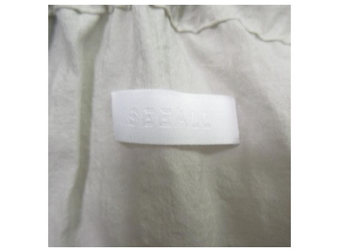 Autre Marque SEEALL GATHER DRESS Silk Blend Dress Beige - view 8