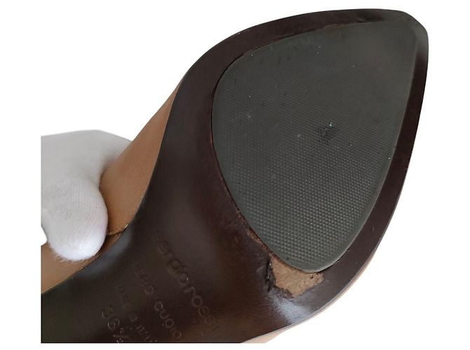 Autre Marque Stivaletti in pelle Sergio Rossi Beige - vista 9
