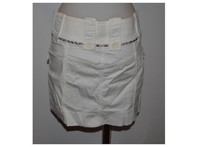 Minifalda Burberry blanca de algodón Blanco - vista 4