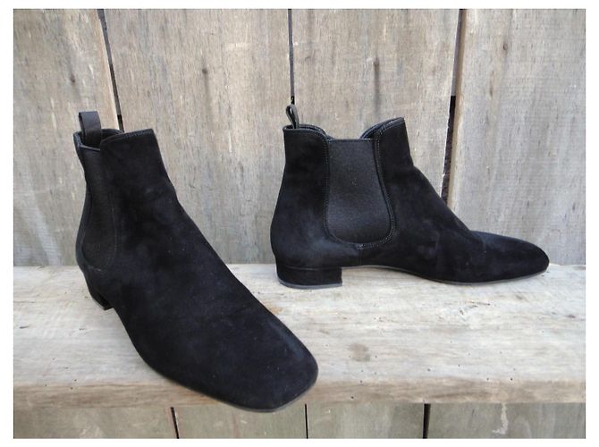 Botines Prada de ante negro - vista 3
