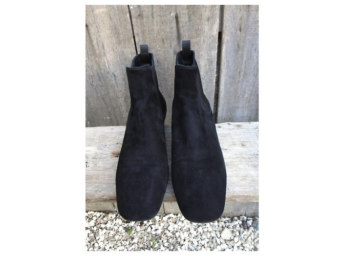 Botines Prada de ante negro - vista 4